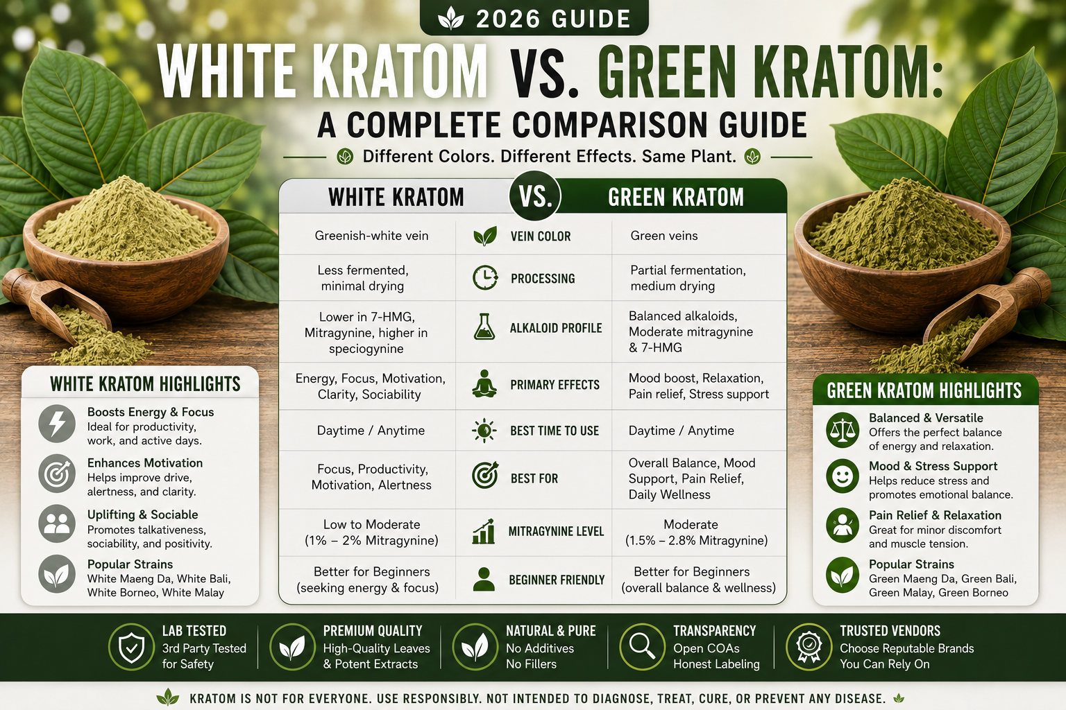 White Kratom vs Green Kratom
