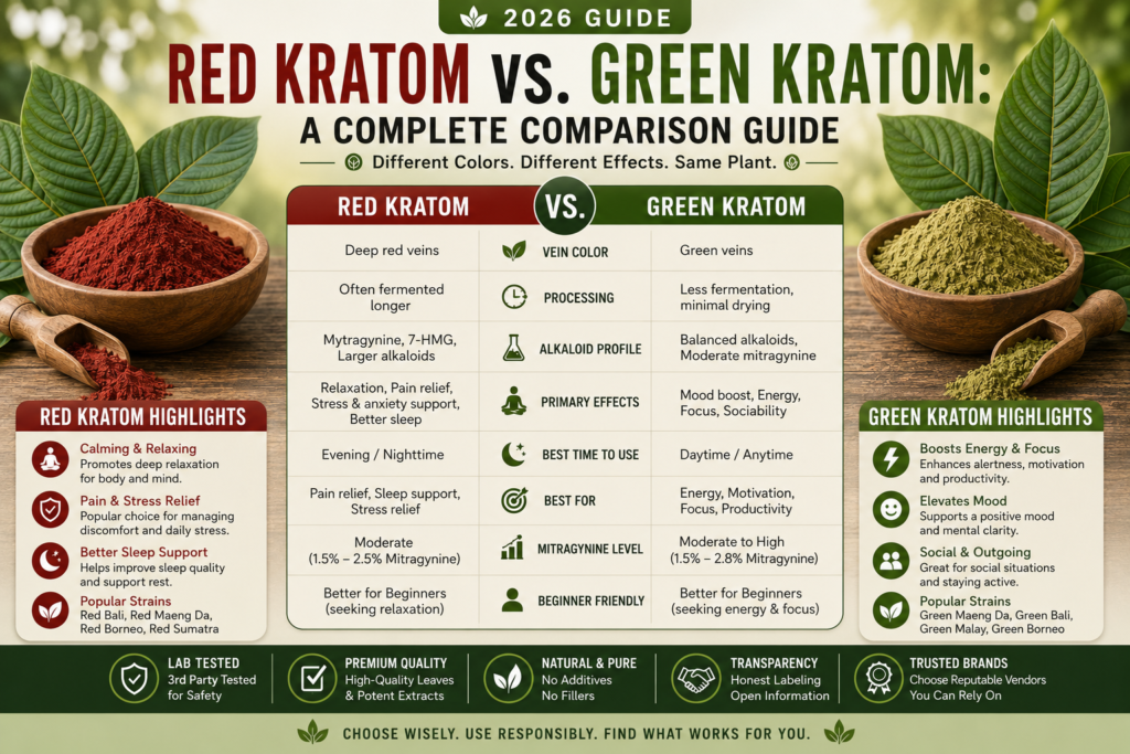 Red Kratom vs. Green Kratom